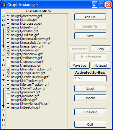 Graphics Manager Screenshot